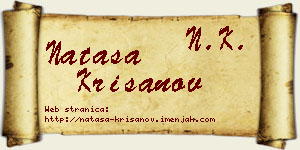 Nataša Krišanov vizit kartica